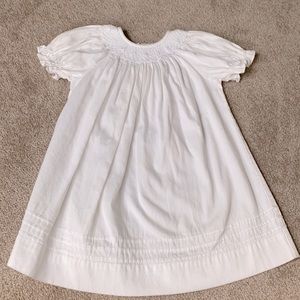 Vive La Fete. 18M. Smocked Corduroy dress. White.